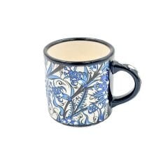 Seramik Tezhip Sanatı ile yapılmış Bardak Mavi