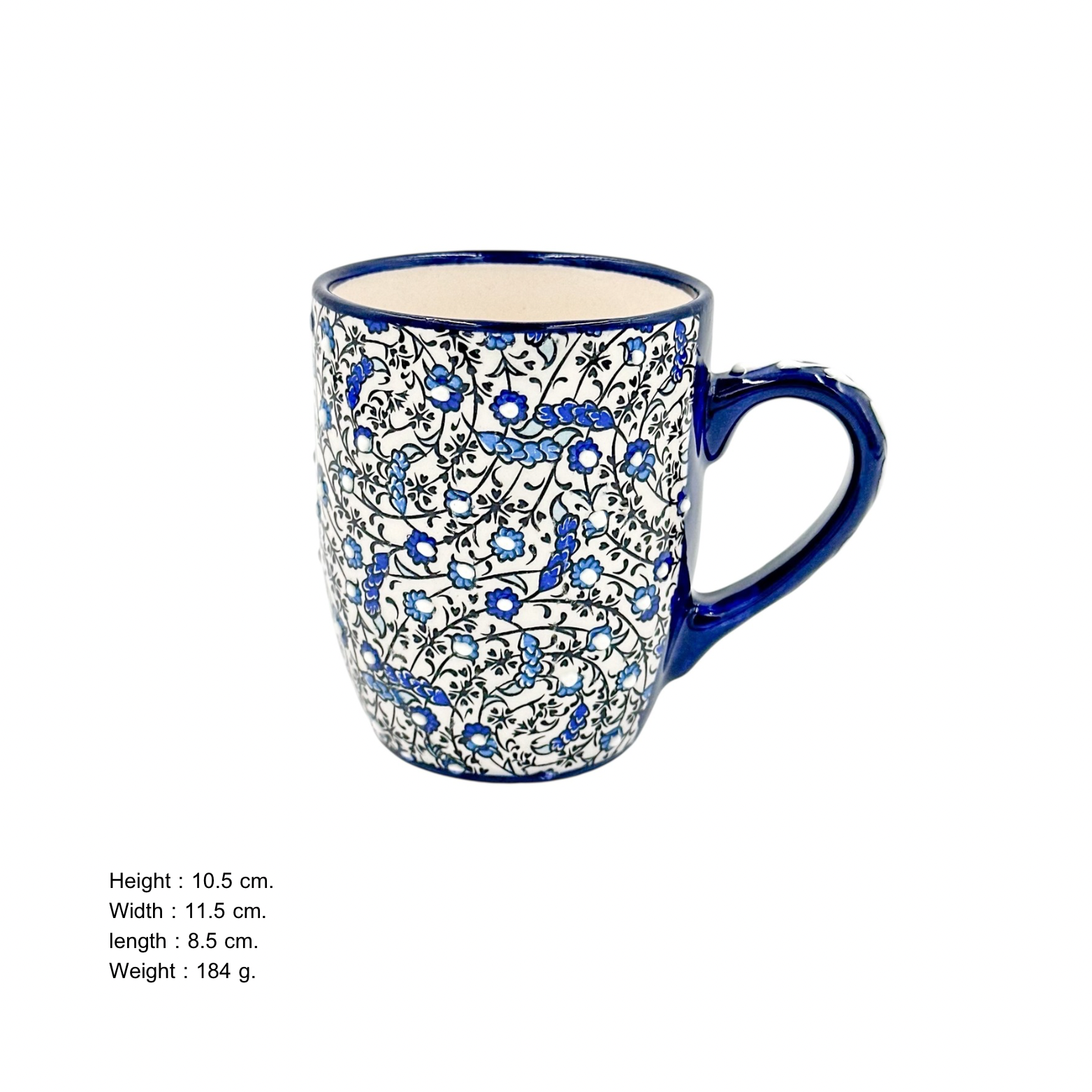 Seramik Tezhip Sanatı ile yapılmış  Bardak Mavi 2