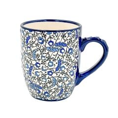 Seramik Tezhip Sanatı ile yapılmış  Bardak Mavi 2