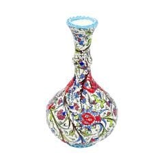 Seramik Tezhip Sanatı ile yapılmış Vazo Mavi 2