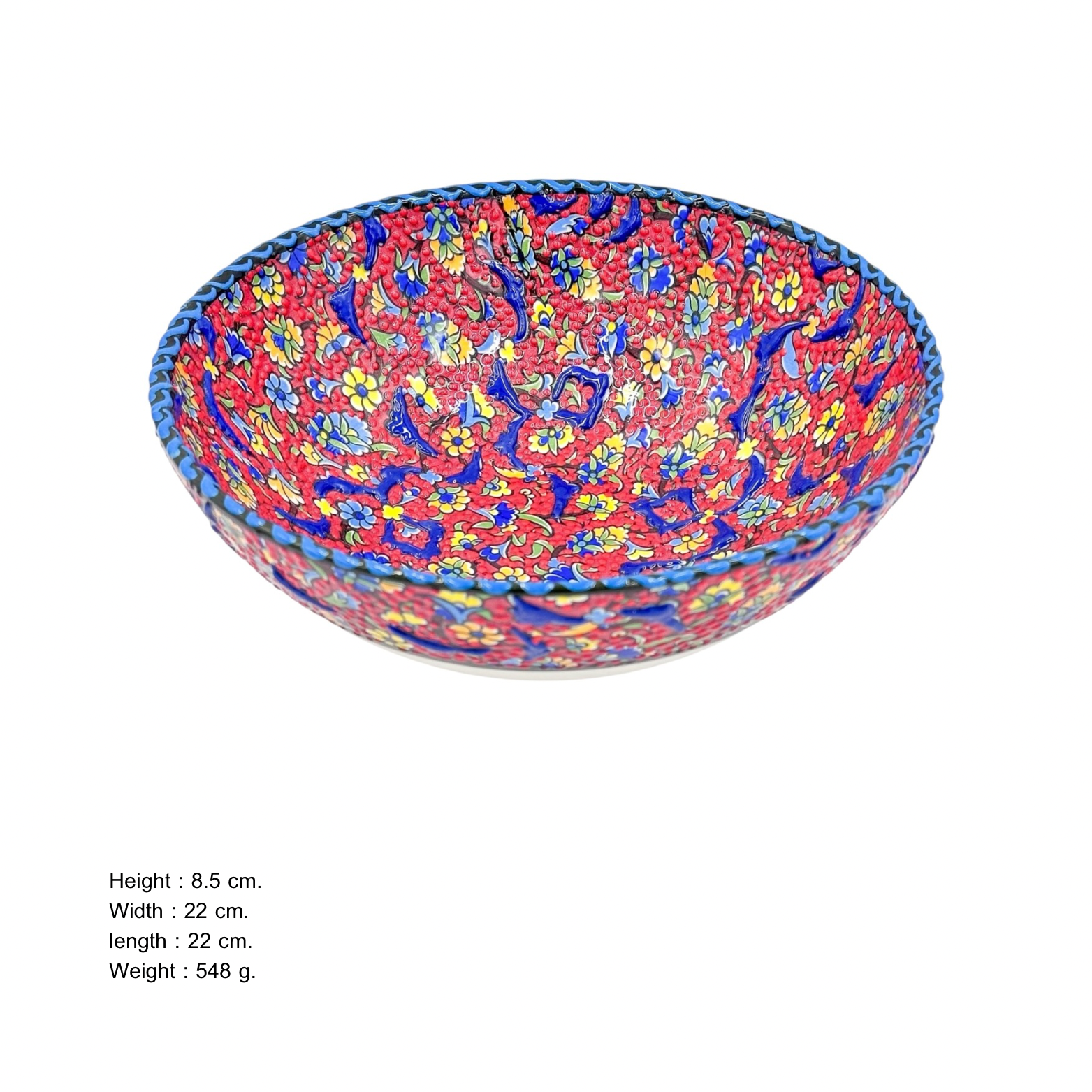 22cm Klasik Kabartma Tezhipli Kase