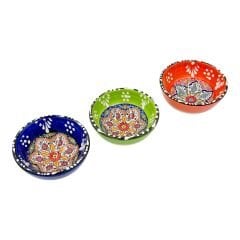 3'li Kabartma Desenli Kase (El Yapımı)