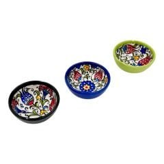 Seramik Tezhip sanatı ile yapılmış 3 lü Samur kase