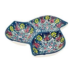 Seramik Tezhip sanatı ile yapılmış  3 lü  Çerezlik