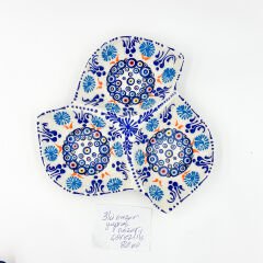 3'lü Yaprak Nazarlı Seramik Çerezlik - ornek aciklamali