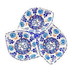 3'lü Yaprak Nazarlı Seramik Çerezlik - ornek aciklamali