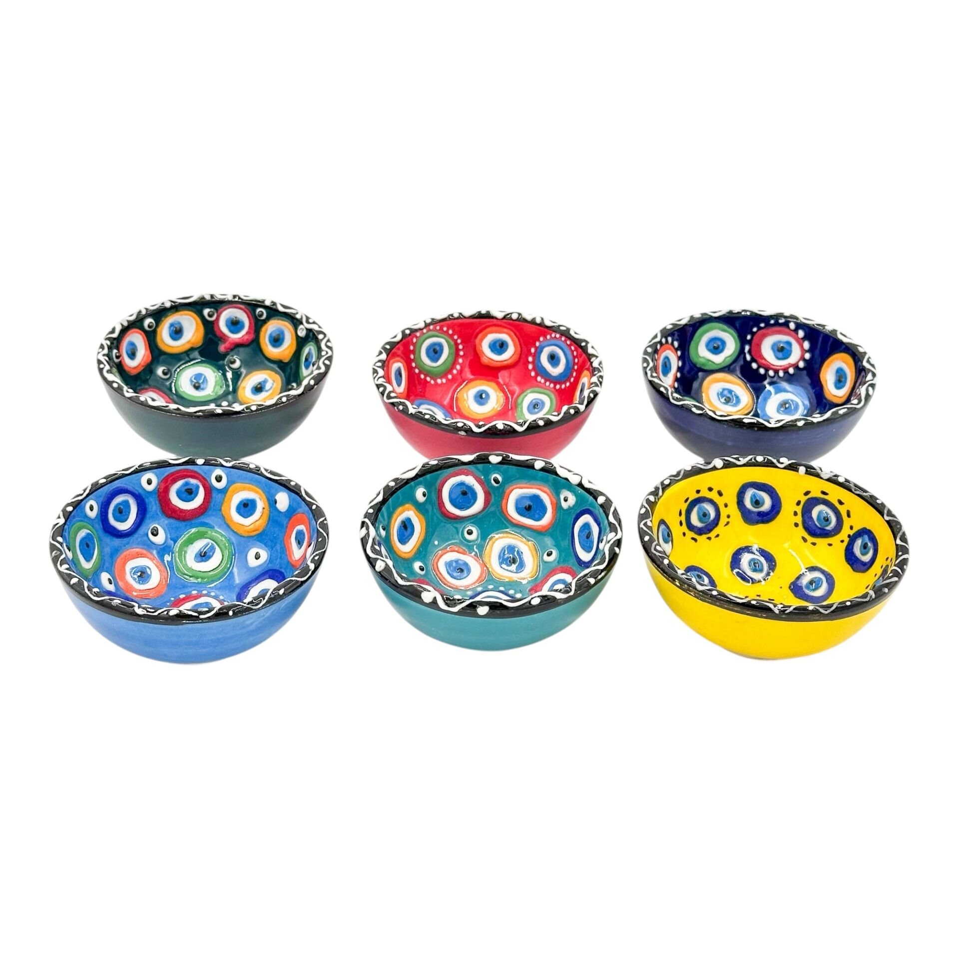 Seramik Tezhip Sanatı ile yapılmış Tabak seti 6 Lı