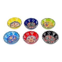 Seramik Tezhip Sanatı ile yapılmış Tabak Seti 6 lı