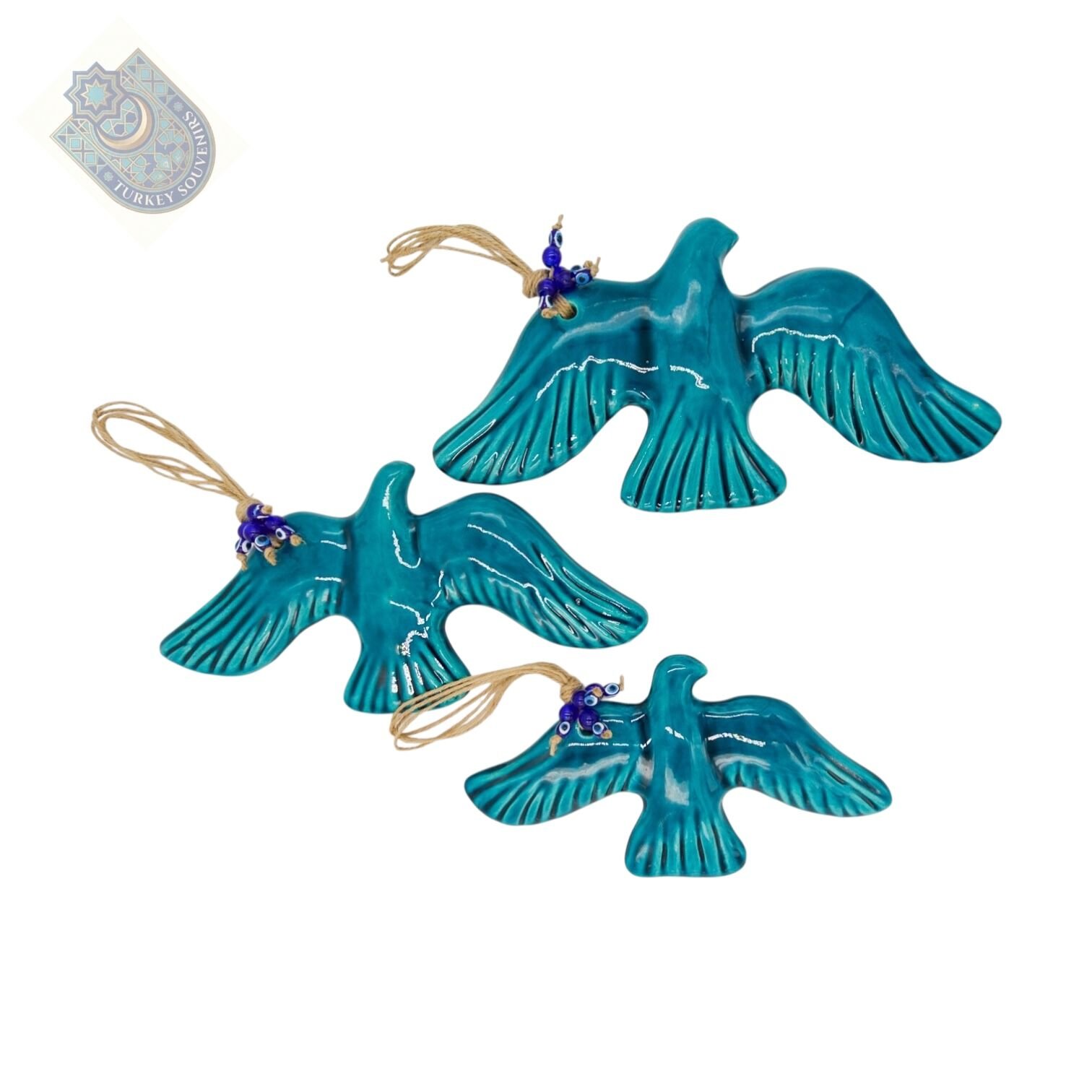 Seramik çini Kuş 3 lü set