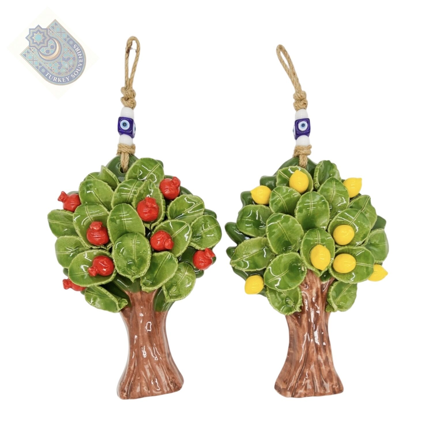 Seramik Nar ve Limon Ağacı 2 li set